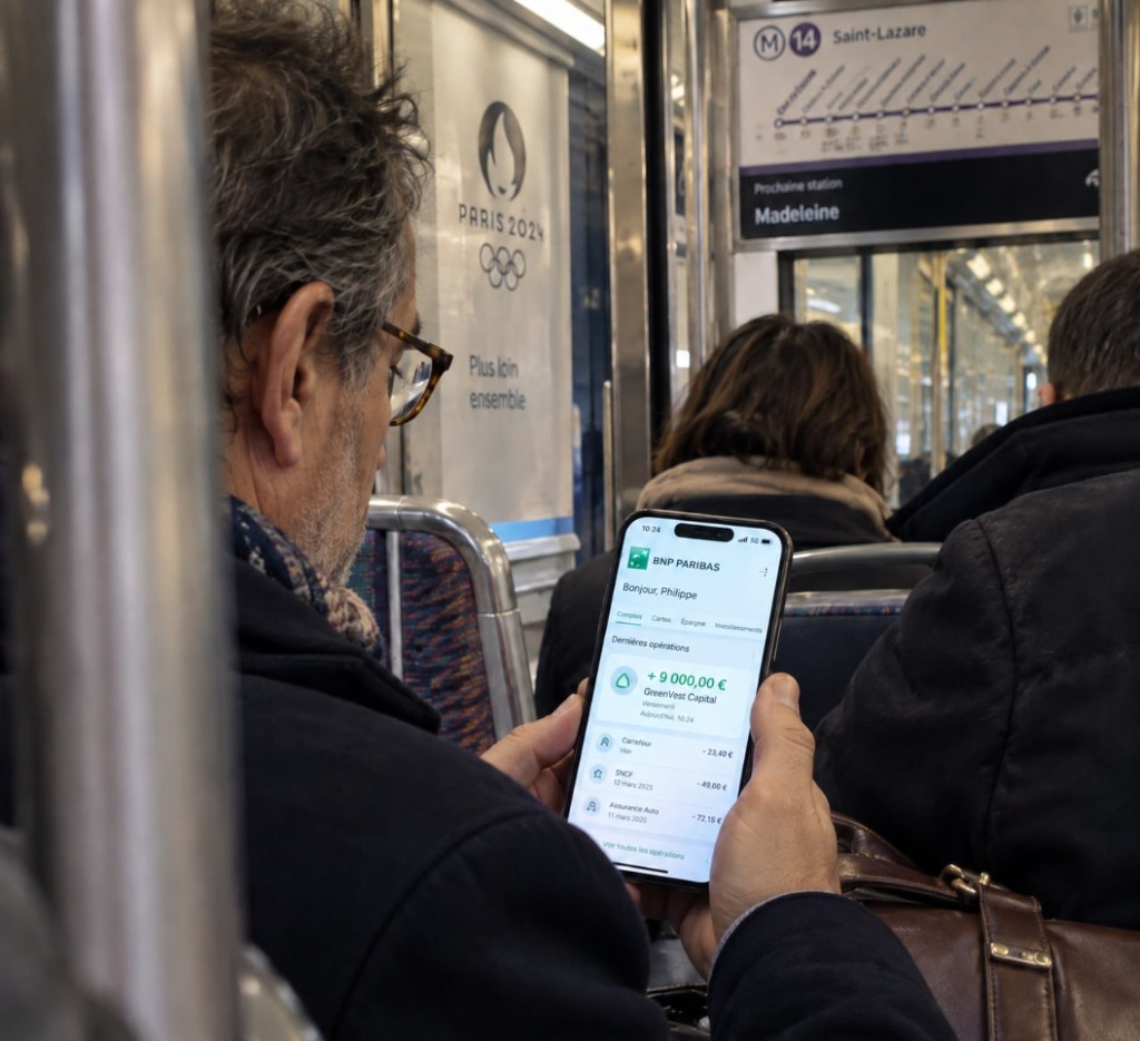 Consultation d’un écran mobile dans le métro parisien